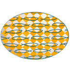 Półmisek ceramiczny owalny 30x21cm niebiesko żółty - kolekcja PICNIC SARDINE
