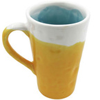 Kubek ceramiczny stożkowy Ø 15cm żółty -  XL - kolekcja COLOR