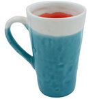 Kubek ceramiczny stożkowy Ø 15cm niebieski -  XL - kolekcja COLOR