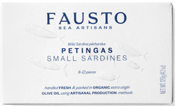 PORTUGALSKIE MINI SARDYNKI (Petingas) W OLIWIE Z OLIWEK extra virgin BIO 120g Fausto