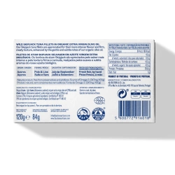 PORTUGALSKIE FILETY Z TUŃCZYKA W OLIWIE Z OLIWEK extra virgin BIO 120g Fausto