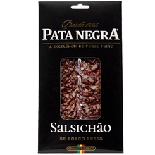 Portugalskie kiełbasa Salsichão ze świni iberyjskiej w plastrach 80g Pata Negra