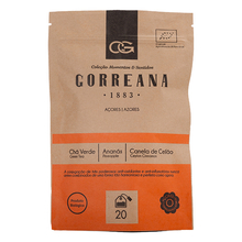 Zielona herbata z Azorów z ananasem i cynamonem z Cejlonu  w torebkach piramidkach (20 szt) BIO Gorreana 40g