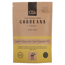 Zielona herbata z Azorów z miętą, cytryną, stewią i cynamonem z Cejlonu  w  torebkach piramidkach (20 szt) BIO Gorreana 40g